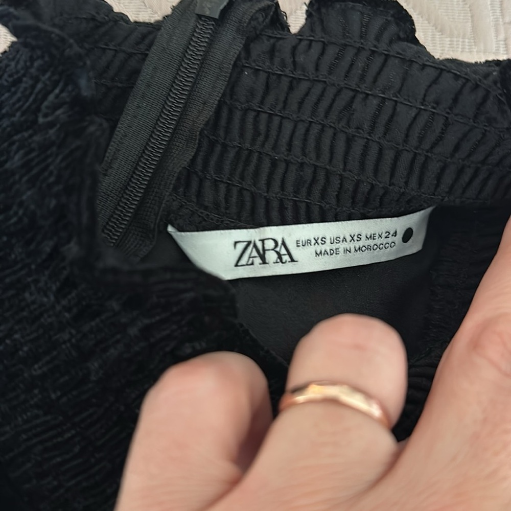 Zara Velvet Black Mini Dress (NWOT) - Picture 8 of 9